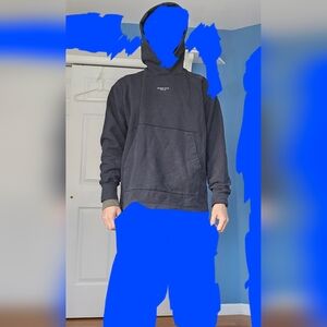 BLACK LOGO HOODED SWEATSHIRT